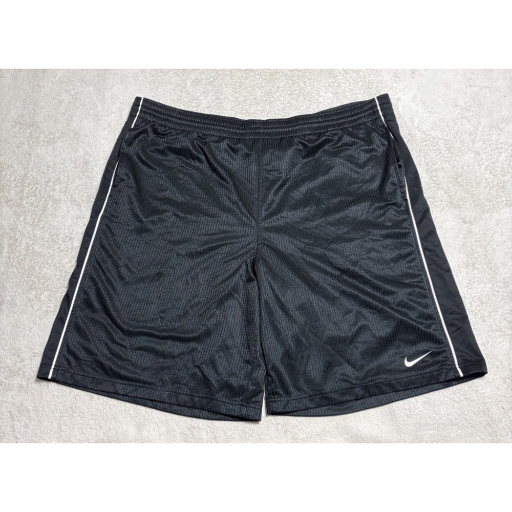 Nike Basketball Shorts Men's XXL Black Satin Look Baggy Vintage 90s 2XL